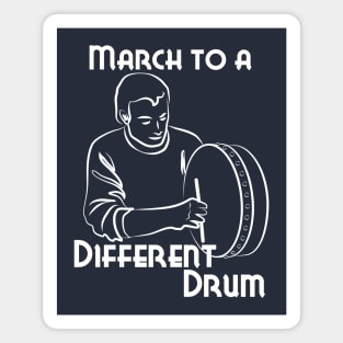 March to a Different Drum - Man With Bodhran - white Magnet